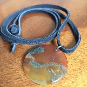 Handmade boho agate stone necklace